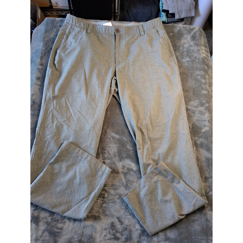 Under Armour Mens Golf Pants Gray Loose Fit Performance Trousers 38x32 Heather